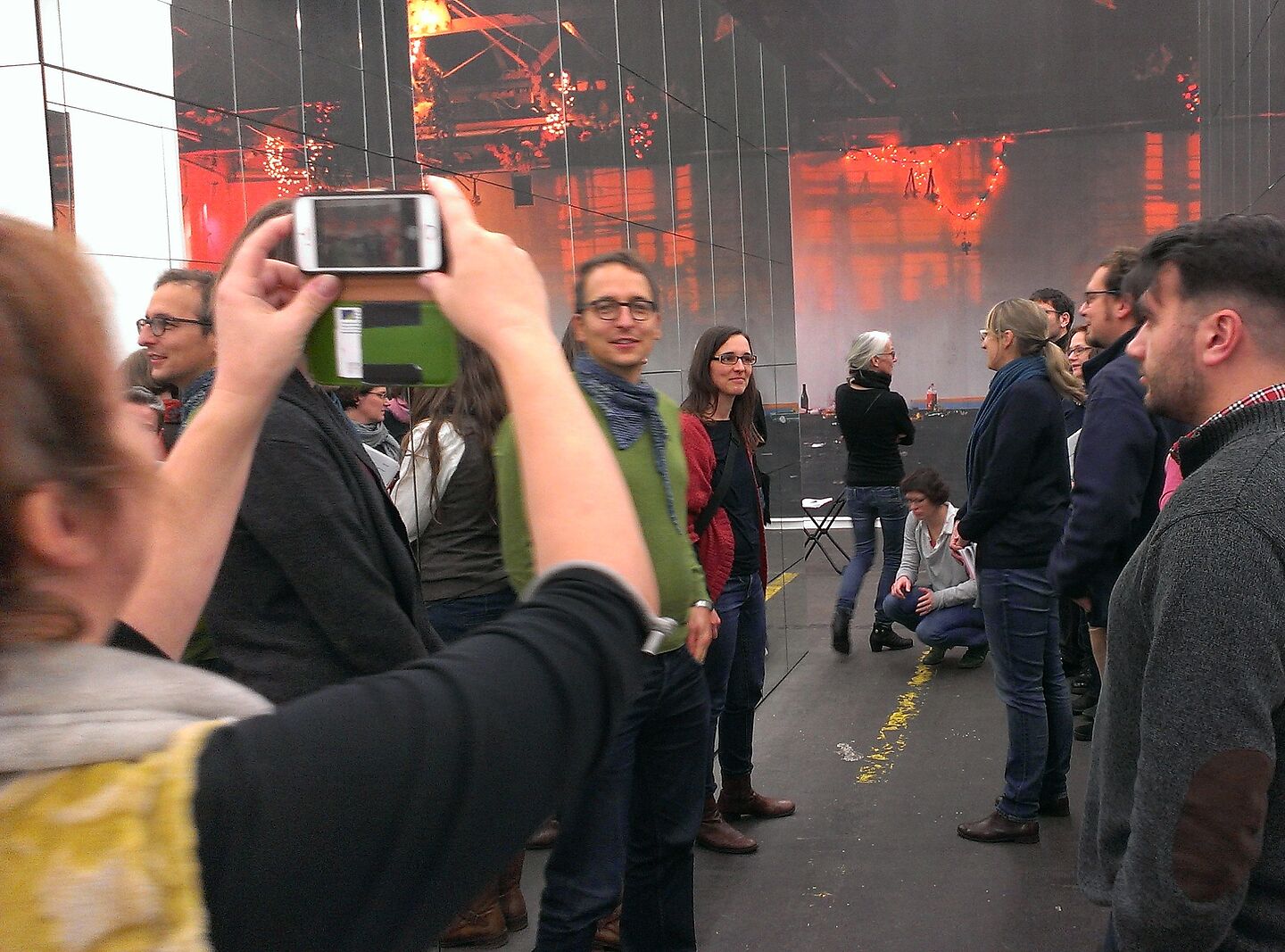 Die erste Matrikel des Studiengangs auf Berlin-Exkursion im Hamburger Bahnhof – Museum für Gegenwart. (Im Bild links im grünen Pullover: Daniel Furter; Foto: HTWK Leipzig)