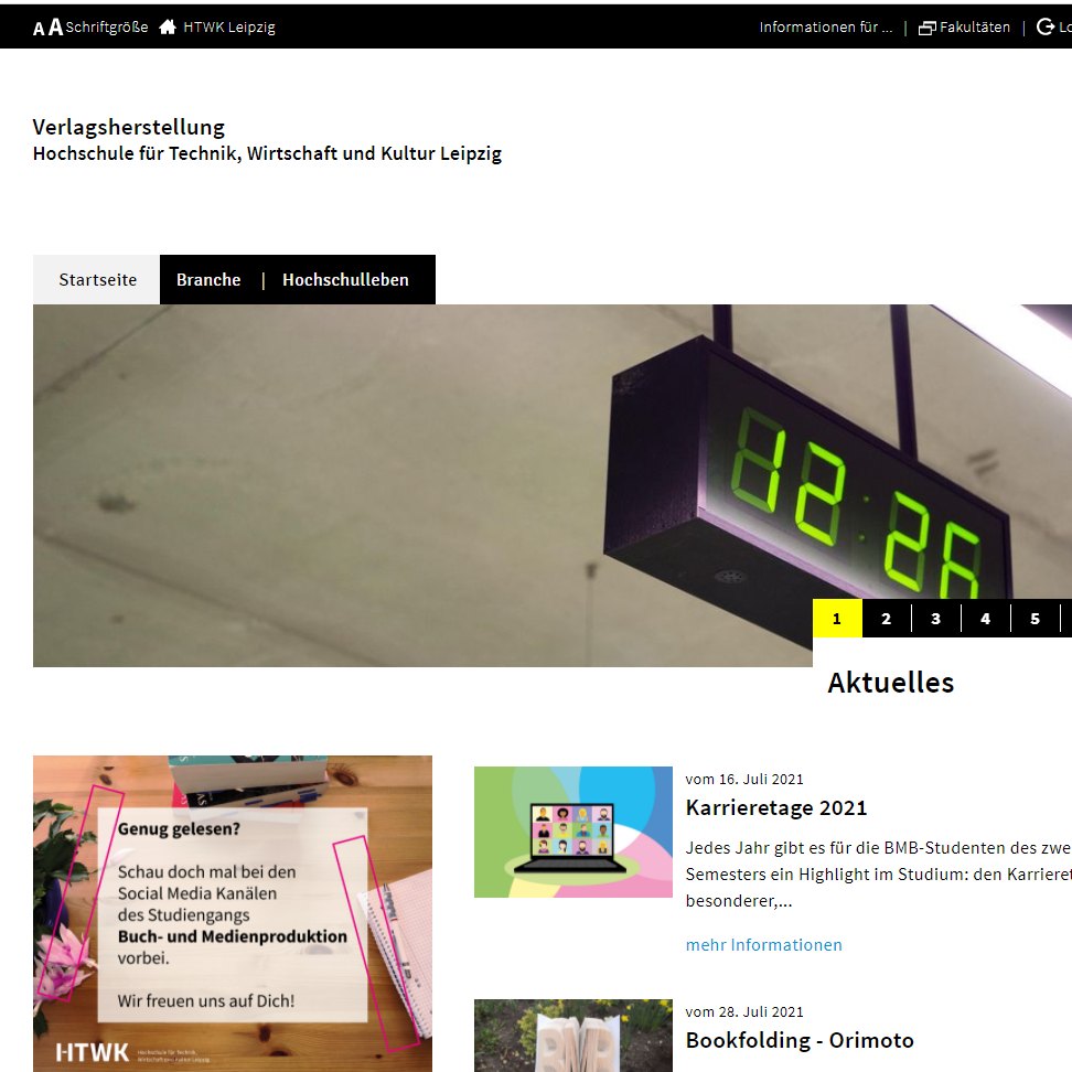 Screenshot der Startseite verlagsherstellung.de