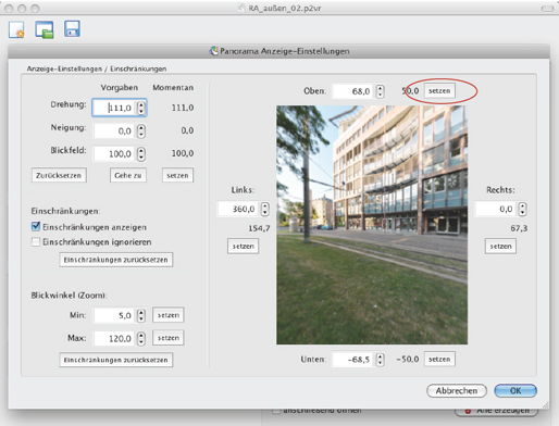 Screenshot PTGui Screenshot der Software PTGui
