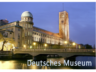 Blick auf die Museumsinsel in München und das Deutsche Museum.